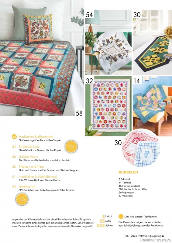 Коллекция проектов для рукодельниц в журнале &laquo;Patchwork das Magazin №5 2026&raquo;