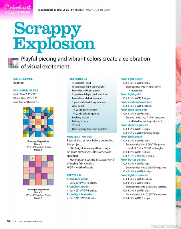 Коллекция проектов для рукодельниц в журнале &laquo;Quilter's World - Summer 2026&raquo;