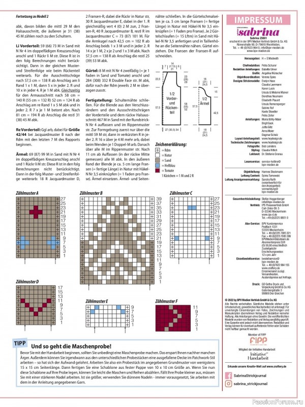 Вязаные модели в журнале «Sabrina №1 2023 Germany»