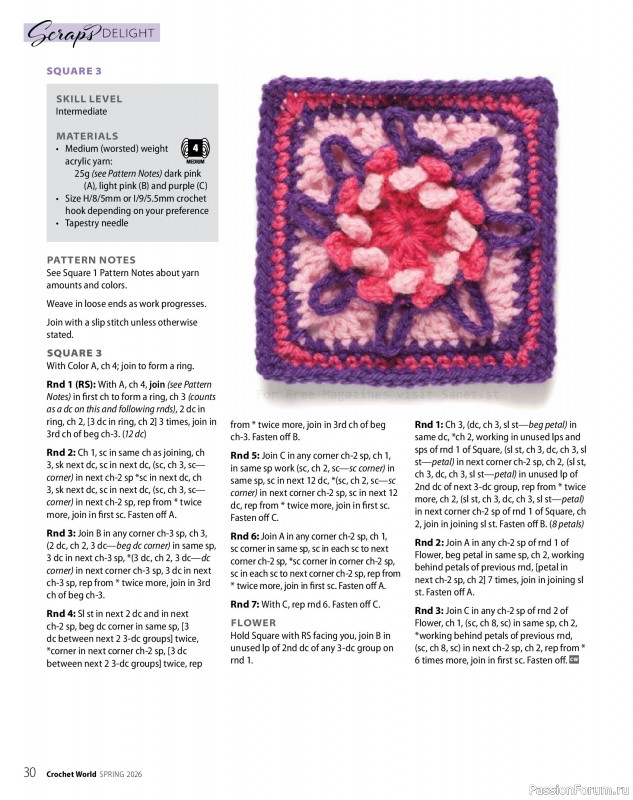 Вязаные проекты крючком в журнале &laquo;Crochet World - Spring 2026&raquo;