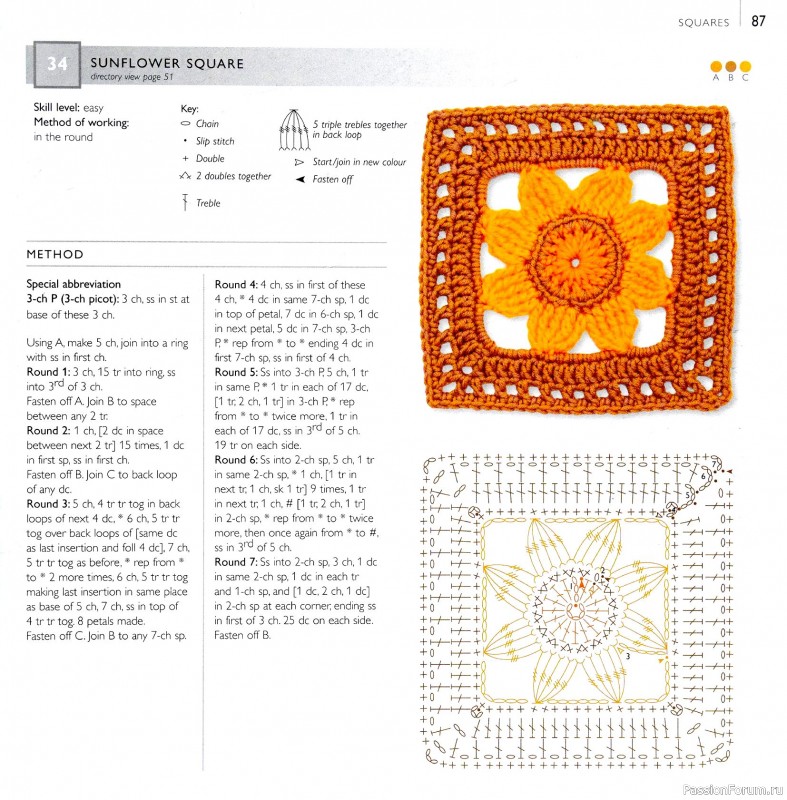 Вязаные проекты в книге &laquo;75 Crocheted Floral Blocks&raquo;. Часть 1