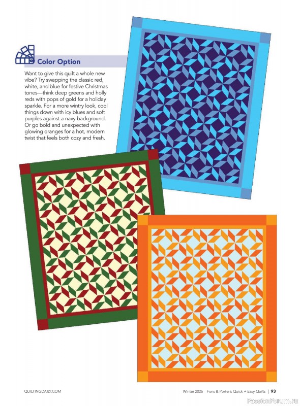 Коллекция проектов для рукодельниц в журнале &laquo;Quick+Easy Quilts - Winter 2026&raquo;