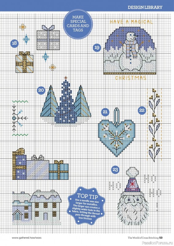 Коллекция вышивки в журнале «The World of Cross Stitching №338 2022»
