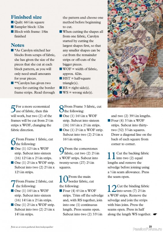 Коллекция проектов для рукодельниц в журнале «Todays Quilter №135 2025»