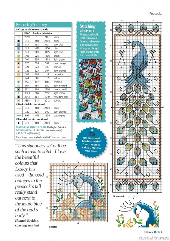 Коллекция вышивки в журнале «Cross Stitch Birds - March 2025»