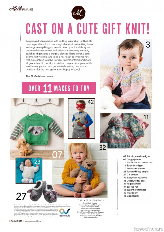 Коллекция проектов для рукодельниц в журнале «Mollie Makes Presents - Gorgeous Knits for Tots 2025»