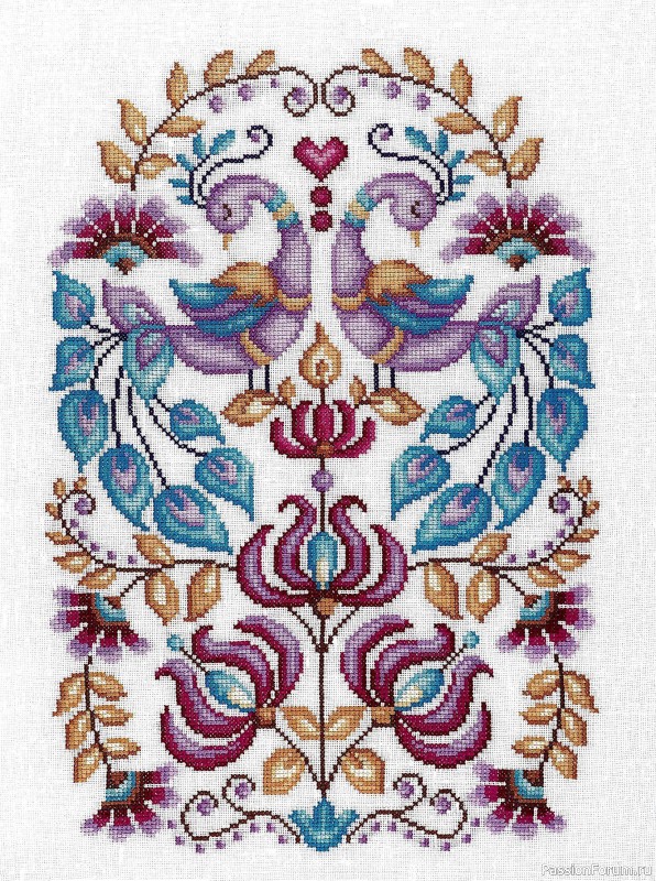 Коллекция вышивки в книге &laquo;Floral Folk Art in Cross Stitch&raquo;