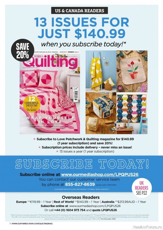 Коллекция проектов для рукодельниц в журнале &laquo;Love Patchwork & Quilting №161 2026&raquo;