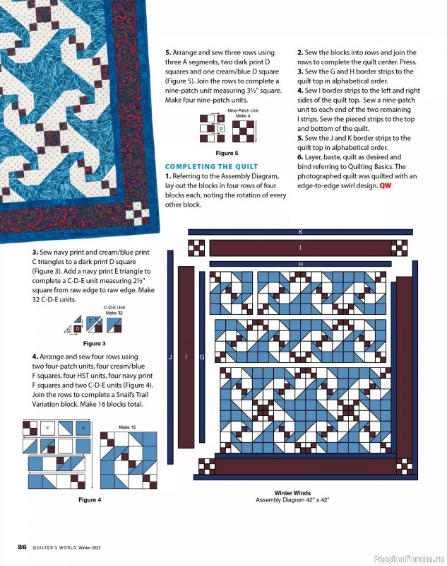 Коллекция проектов для рукодельниц в журнале «Quilter's World - Winter 2025»