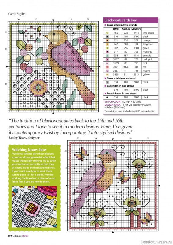 Коллекция вышивки в журнале «Cross Stitch Birds - March 2025»