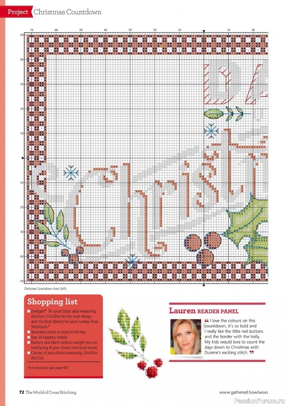 Коллекция вышивки в журнале «The World of Cross Stitching №325 2022»