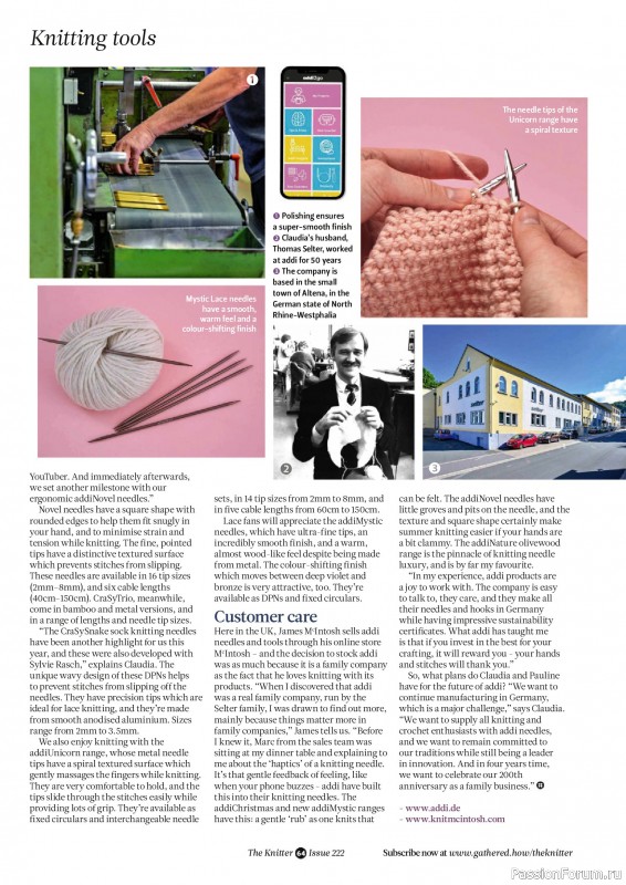 Вязаные проекты спицами в журнале «The Knitter №222 2025»