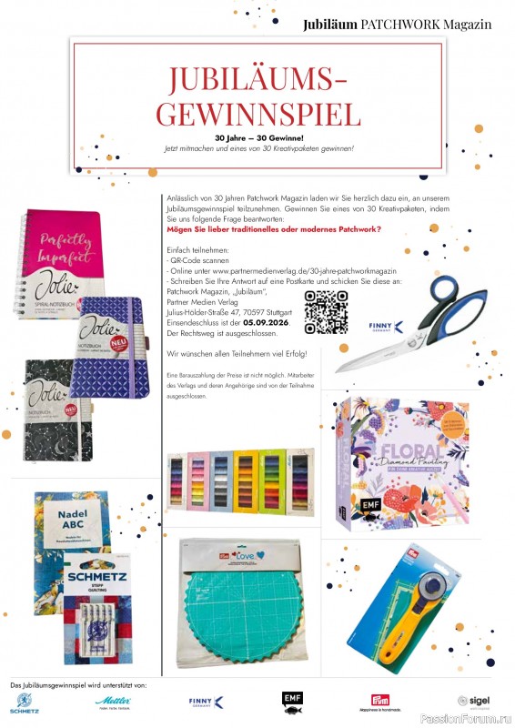 Коллекция проектов для рукодельниц в журнале &laquo;Patchwork das Magazin №5 2026&raquo;