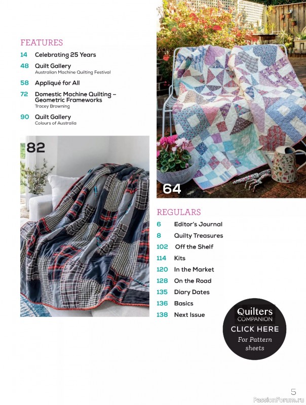 Коллекция проектов для рукодельниц в журнале «Quilters Companion №134 2025»