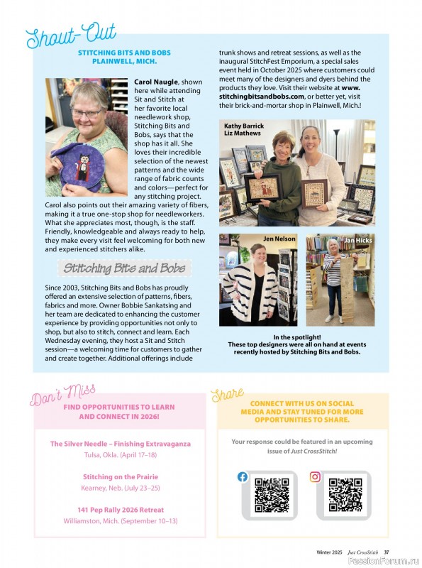 Коллекция вышивки в журнале «Just CrossStitch - Winter 2025»