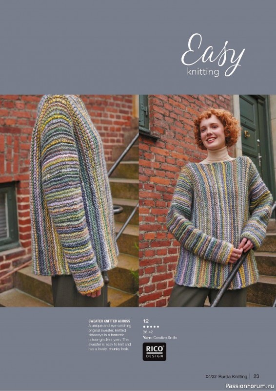 Вязаные модели в журнале «Burda Knitting №4 2022»