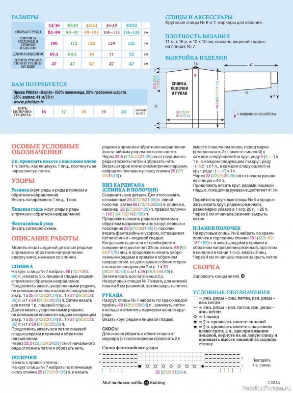 Вязаные модели в журнале «Knitting. Моё любимое хобби №1 2024»