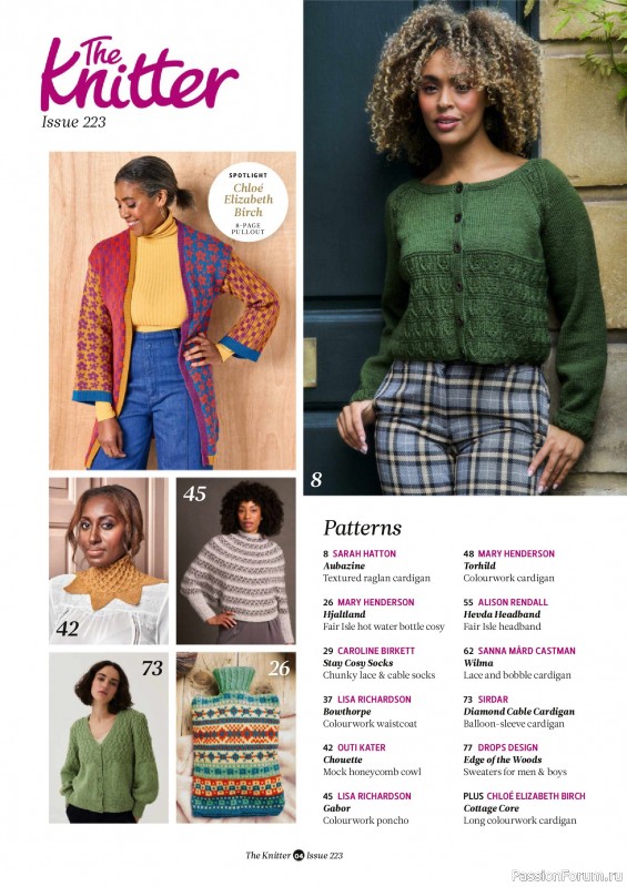 Вязаные проекты спицами в журнале &laquo;The Knitter №223 2025&raquo;