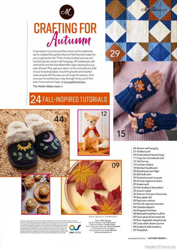 Коллекция проектов для рукодельниц в журнале «Mollie Makes Presents - Crafting for Autumn 2025»