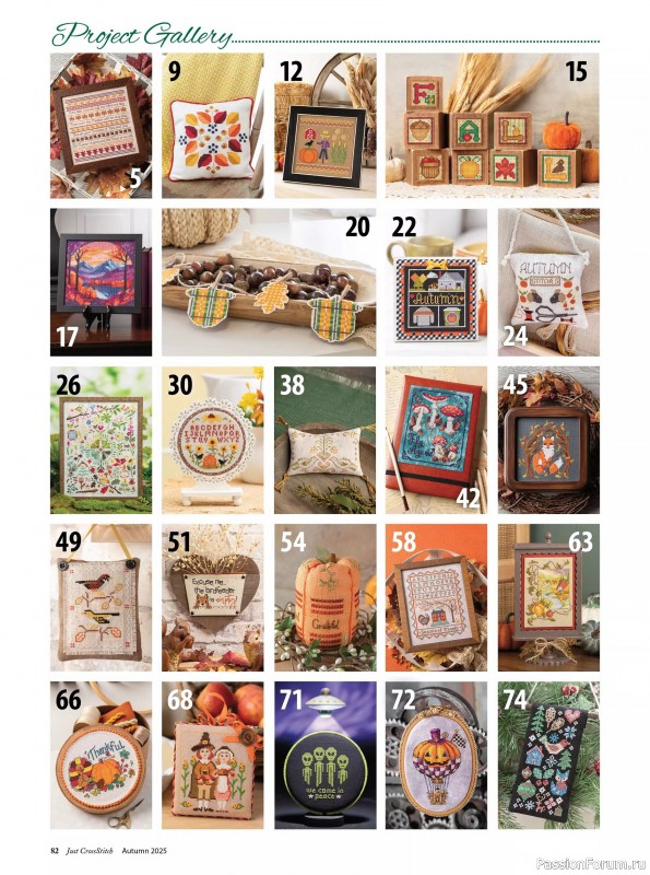 Коллекция вышивки в журнале «Just CrossStitch - Autumn 2025»