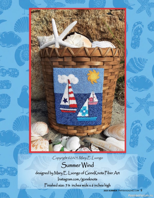 Коллекция вышивки в журнале «Punch Needle & Primitive Stitcher - Summer 2025»