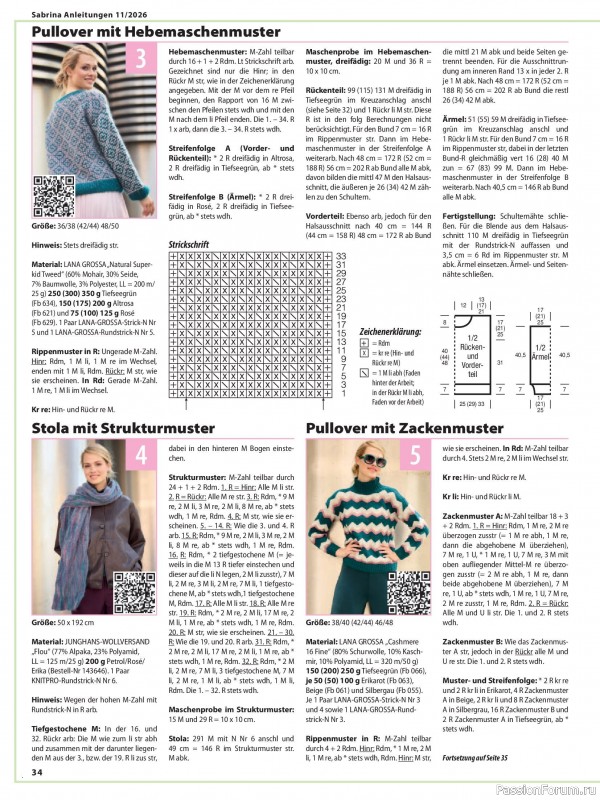 Вязаные модели в журнале &laquo;Sabrina №11 2026 German&raquo;