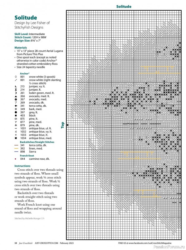 Коллекция вышивки в журнале «Just CrossStitch - February 2023»