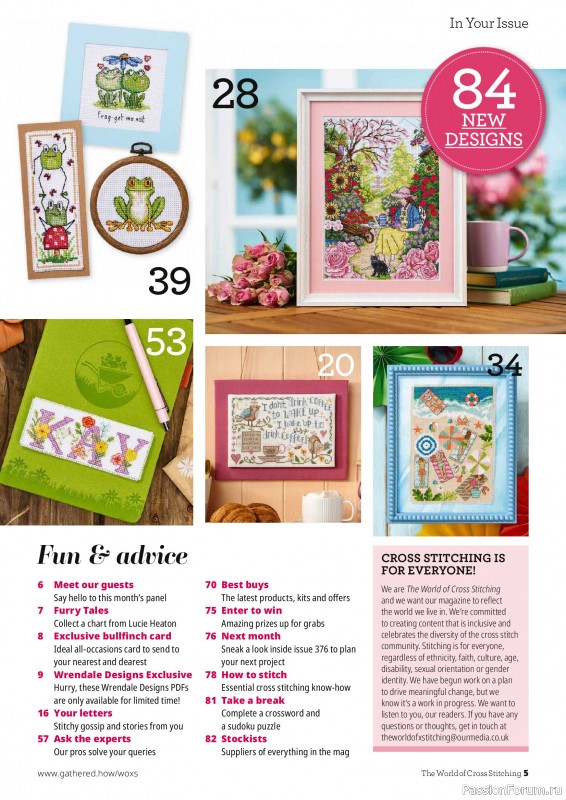 Коллекция вышивки в журнале «The World of Cross Stitching №375 2026»