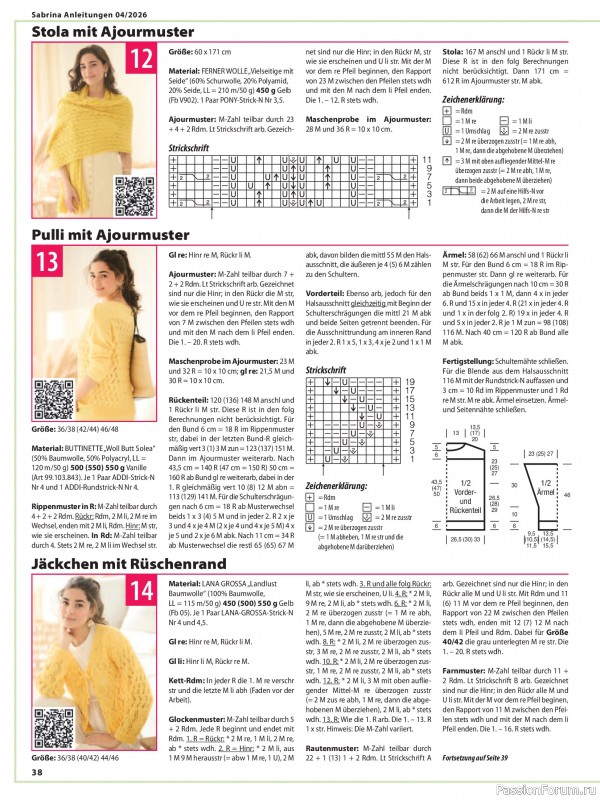 Вязаные модели в журнале &laquo;Sabrina №4 2026 German&raquo;
