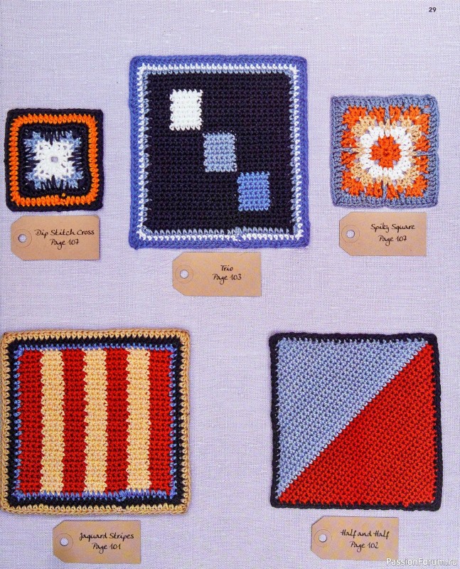 Вязаные проекты в книге «150 Crochet Blocks». Часть 1