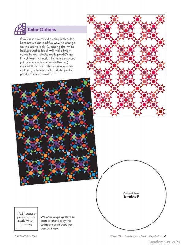 Коллекция проектов для рукодельниц в журнале &laquo;Quick+Easy Quilts - Winter 2026&raquo;