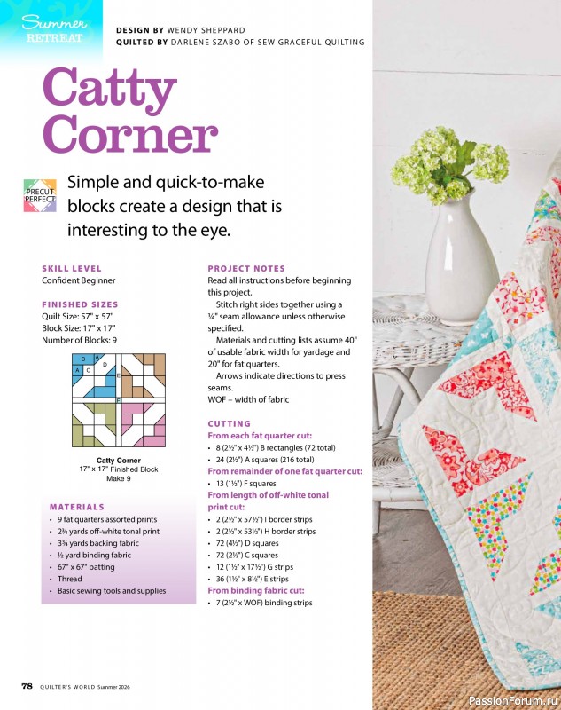 Коллекция проектов для рукодельниц в журнале &laquo;Quilter's World - Summer 2026&raquo;