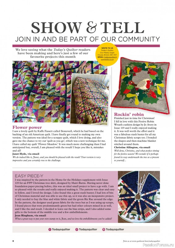 Коллекция проектов для рукодельниц в журнале «Todays Quilter №125 2025»