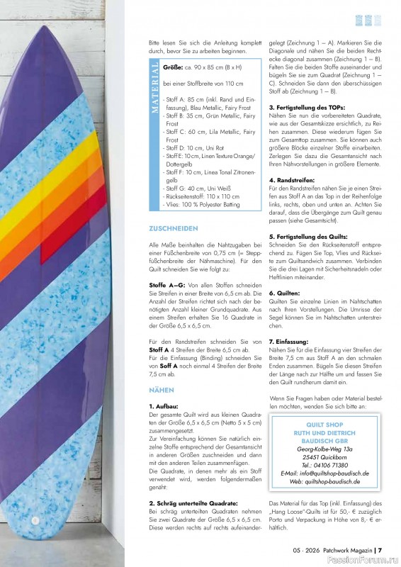 Коллекция проектов для рукодельниц в журнале &laquo;Patchwork das Magazin №5 2026&raquo;