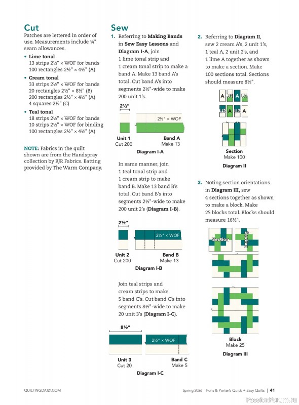 Коллекция проектов для рукодельниц в журнале &laquo;Quick+Easy Quilts - Spring 2026&raquo;