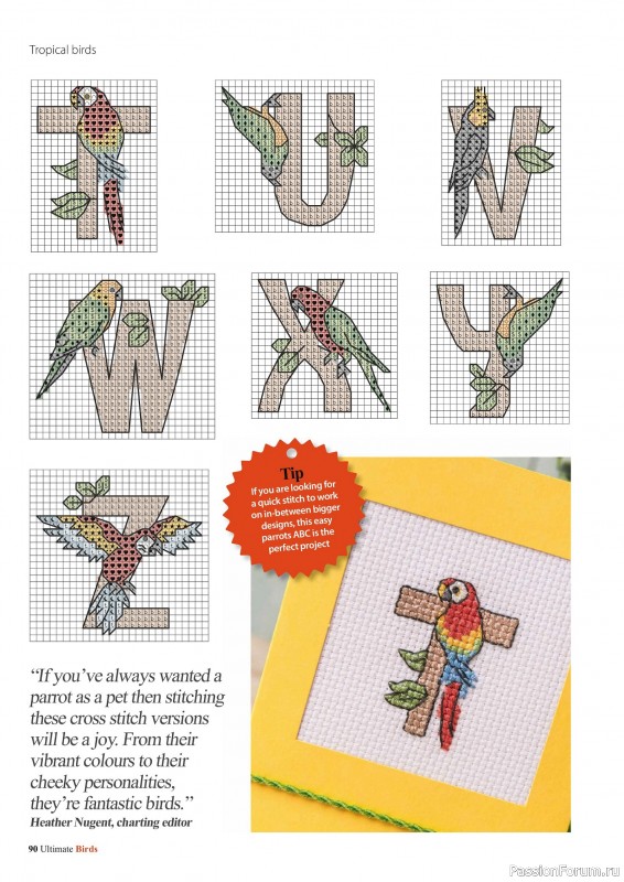 Коллекция вышивки в журнале «Cross Stitch Birds - March 2025»