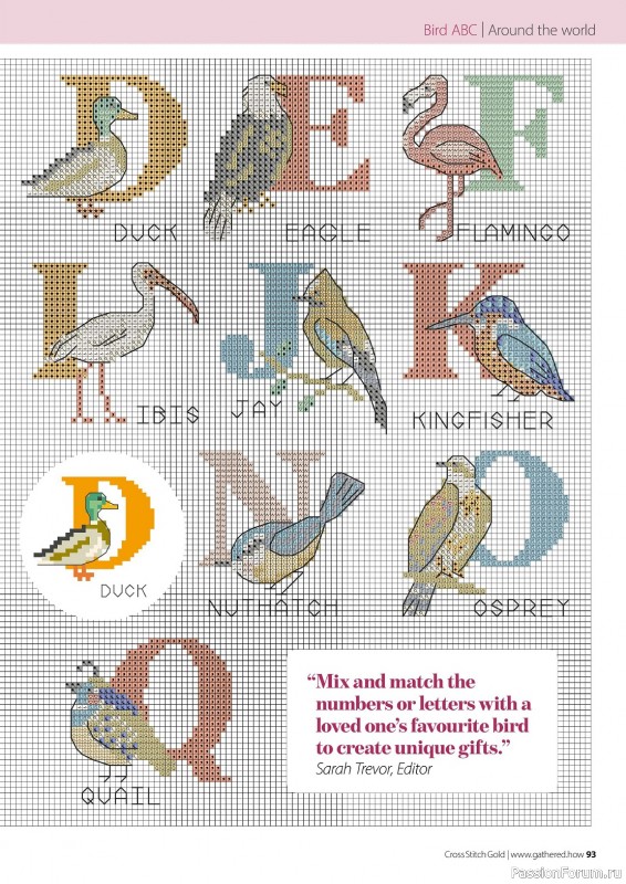 Коллекция вышивки в журнале «Cross Stitch Gold - Birds Collection 2024»