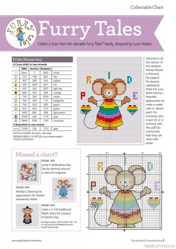 Коллекция вышивки в журнале «The World of Cross Stitching №346 2024»