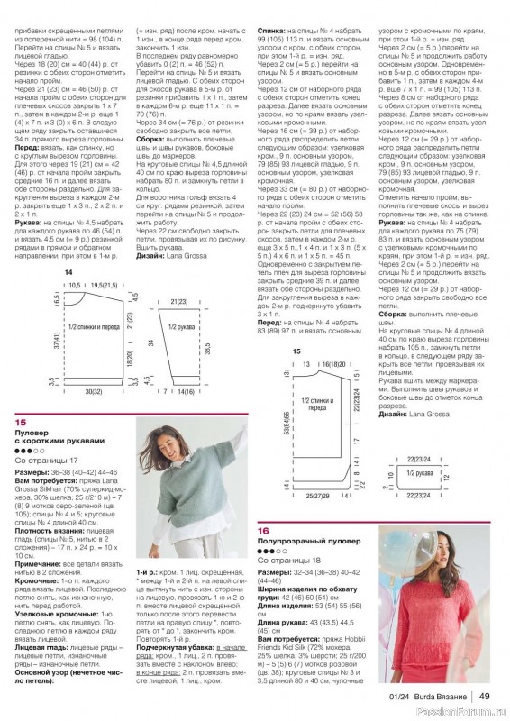 Вязаные модели в журнале «B-Вязание №1 2024»