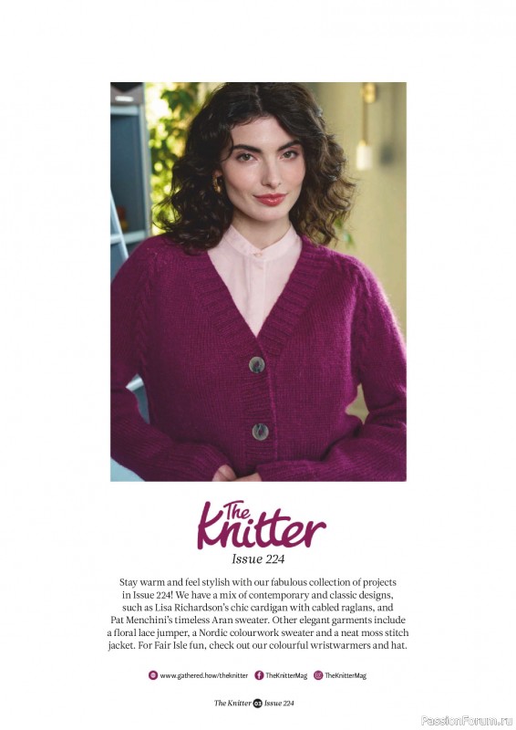 Вязаные проекты спицами в журнале «The Knitter №224 2026»