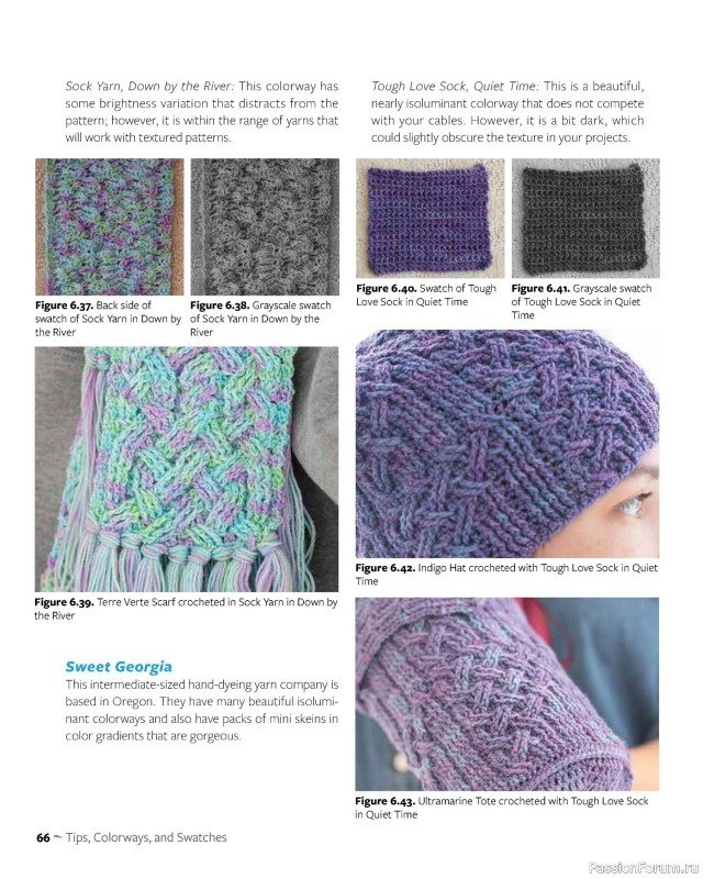 Вязаные проекты в книге «Colorful Crochet Cables»