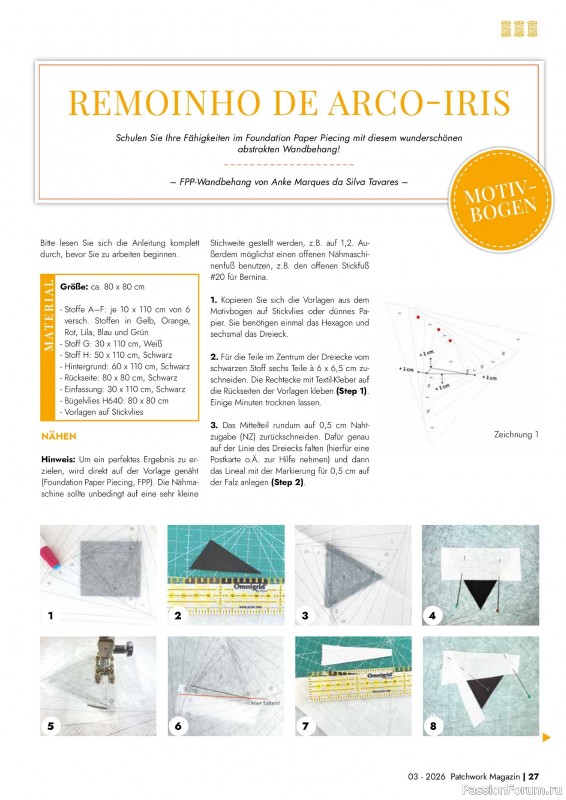 Коллекция проектов для рукодельниц в журнале &laquo;Patchwork das Magazin №3 2026&raquo;
