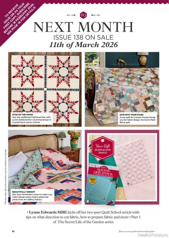 Коллекция проектов для рукодельниц в журнале «Todays Quilter №137 2025»