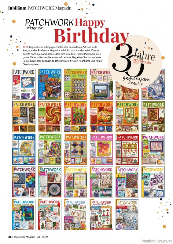 Коллекция проектов для рукодельниц в журнале &laquo;Patchwork das Magazin №3 2026&raquo;