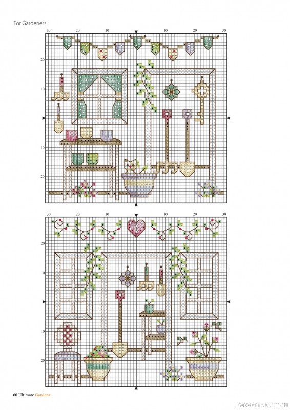 Коллекция вышивки в журнале «Ultimate Cross Stitch Gardens 2026»