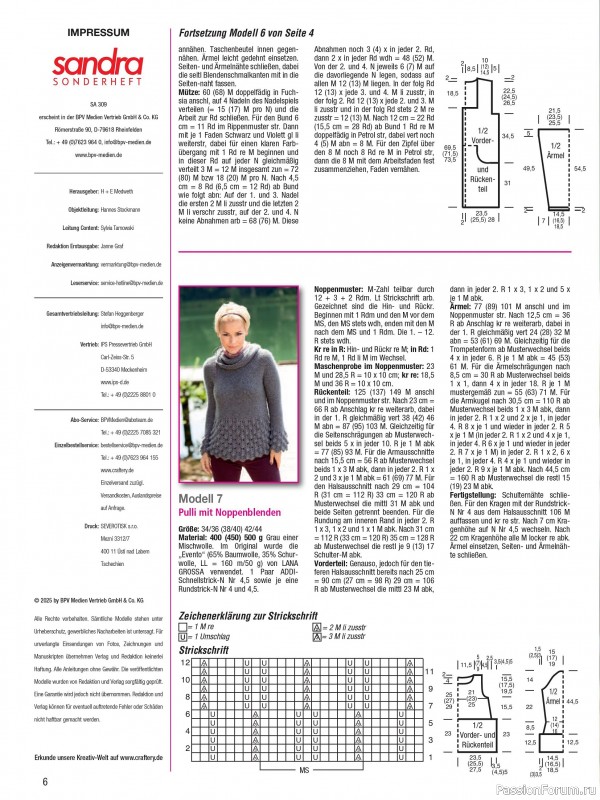 Вязаные модели в журнале «Sandra Sonderheft SA309 2025»