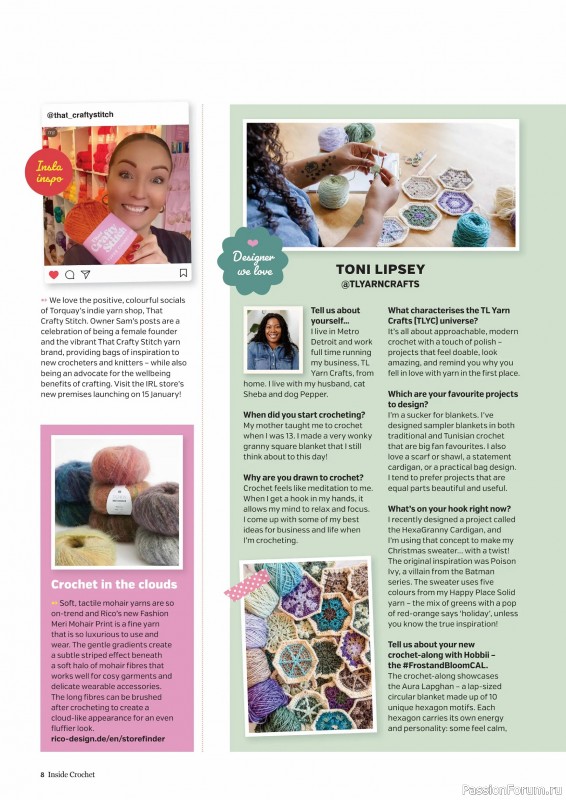 Вязаные проекты крючком в журнале &laquo;Inside Crochet №185 2025&raquo;