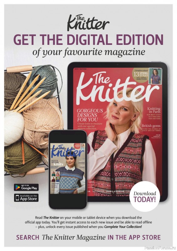 Вязаные проекты спицами в журнале «The Knitter №213 2025»