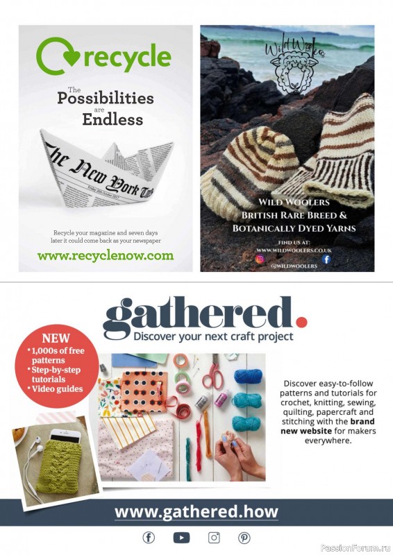 Вязаные проекты спицами в журнале «The Knitter №220 2025»