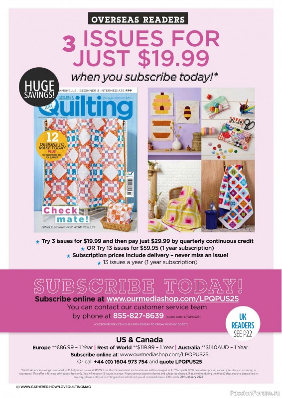 Коллекция проектов для рукодельниц в журнале «Love Patchwork & Quilting №152 2025»